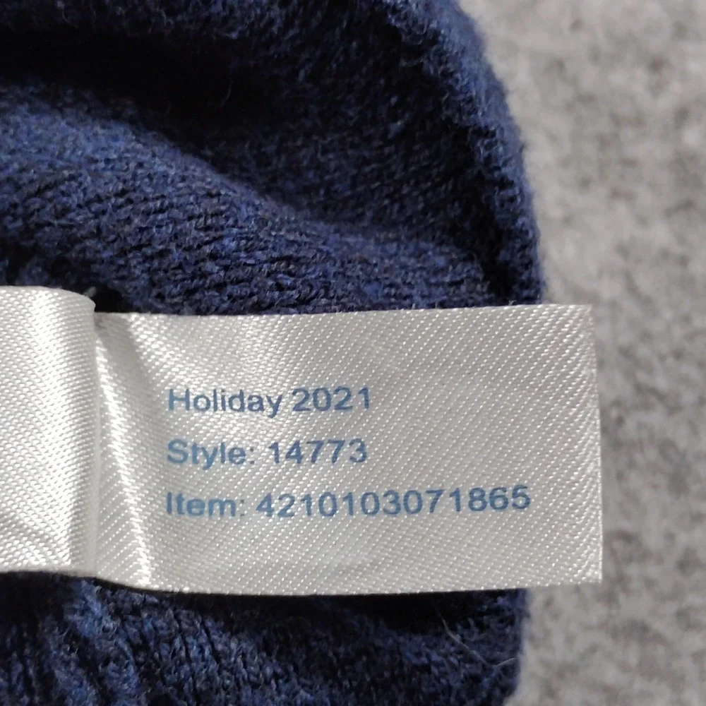 Marine Layer Lost & Found Rainbow Stripe Navy Blue Sweater Mens XL 14773 Holiday